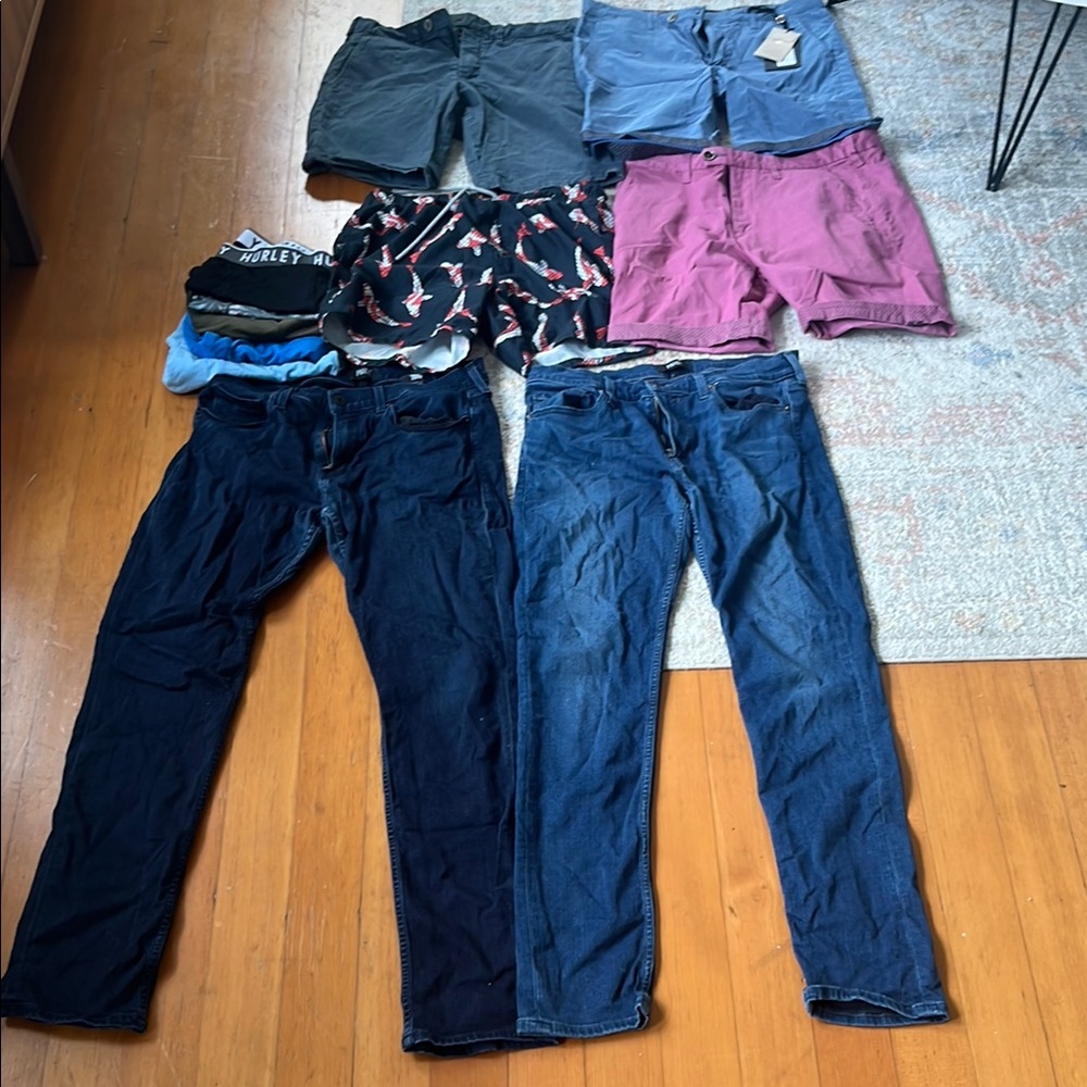 Assorted Men's Pants and Shorts Collection